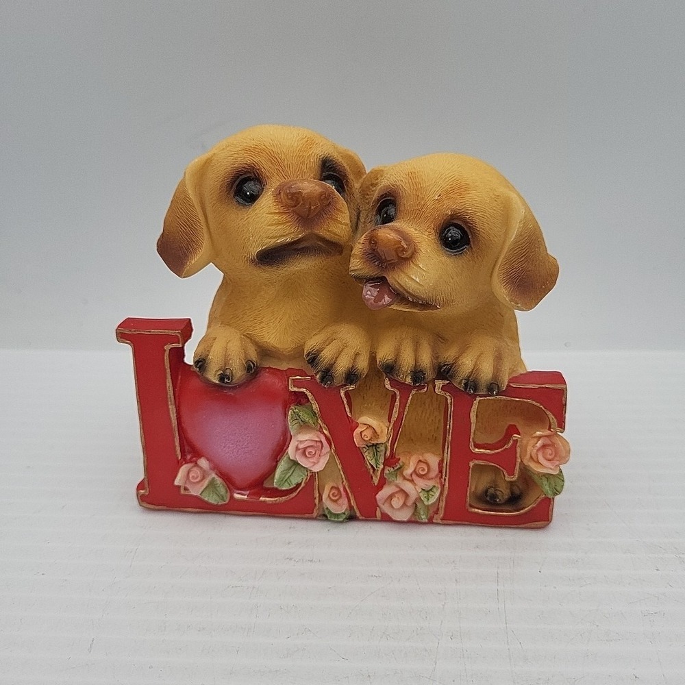 Valentines Puppy Statue‎ Figurine "LOVE"